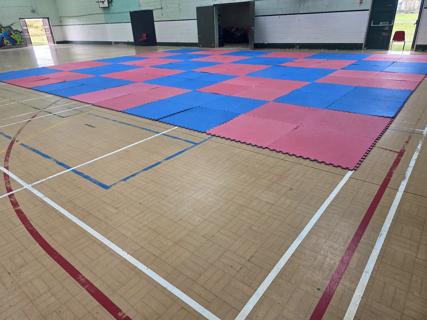 Wide view of the Arklow sports hall where Leinster TaeKwon Do classes take place